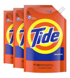 Tide Laundry Detergent Liquid Soap Pouches. High Efficiency (He). Original Scent. 93 Total Loads (Pack Of 3)