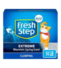 Fresh Step Clumping Cat Litter. Extreme Odor Control. Mountain Spring Scent With Febreze. 14 lbs