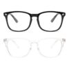 livho 2 Pack Blue Light Blocking Glasses. Computer Reading/Gaming/TV/Phones Glasses for Women Men.Anti Eyestrain & UV Glare (Light Black+Clear)