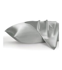 Bedsure Satin Pillowcase for Hair and Skin Queen ?C Silver Grey Silk Pillowcase 2 Pack 20??30 Inches ?C Satin Pillow Cases Set of 2 with Envelope Closure. Gifts for Women Men
