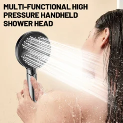 🚿5-Mode High Pressure Handheld Shower Head – Stronger Water Flow for HDB, Condo & Daily Use